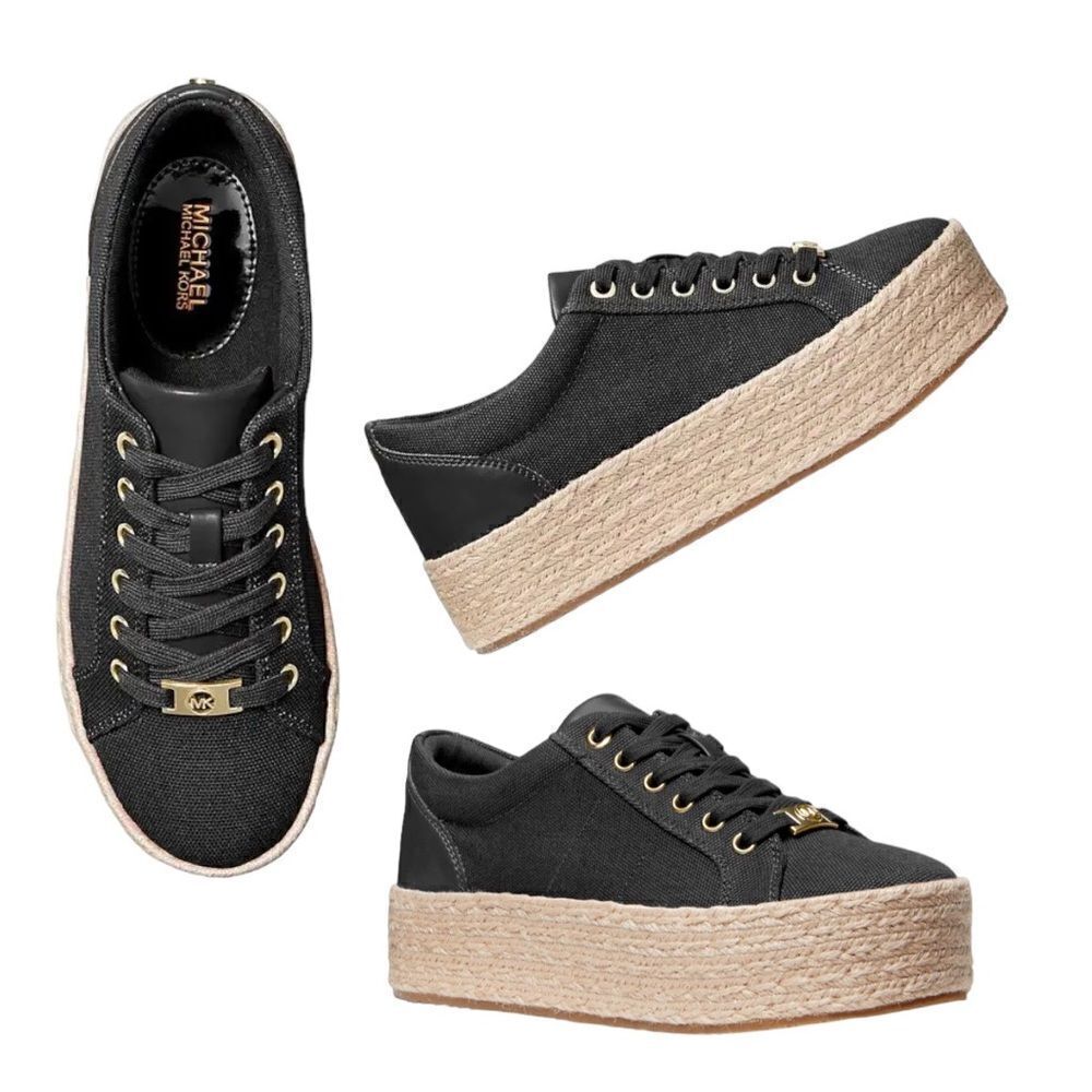 MICHAEL Michael Kors Libby Canvas Espadrille Platform Sneakers in the Size 9.5M